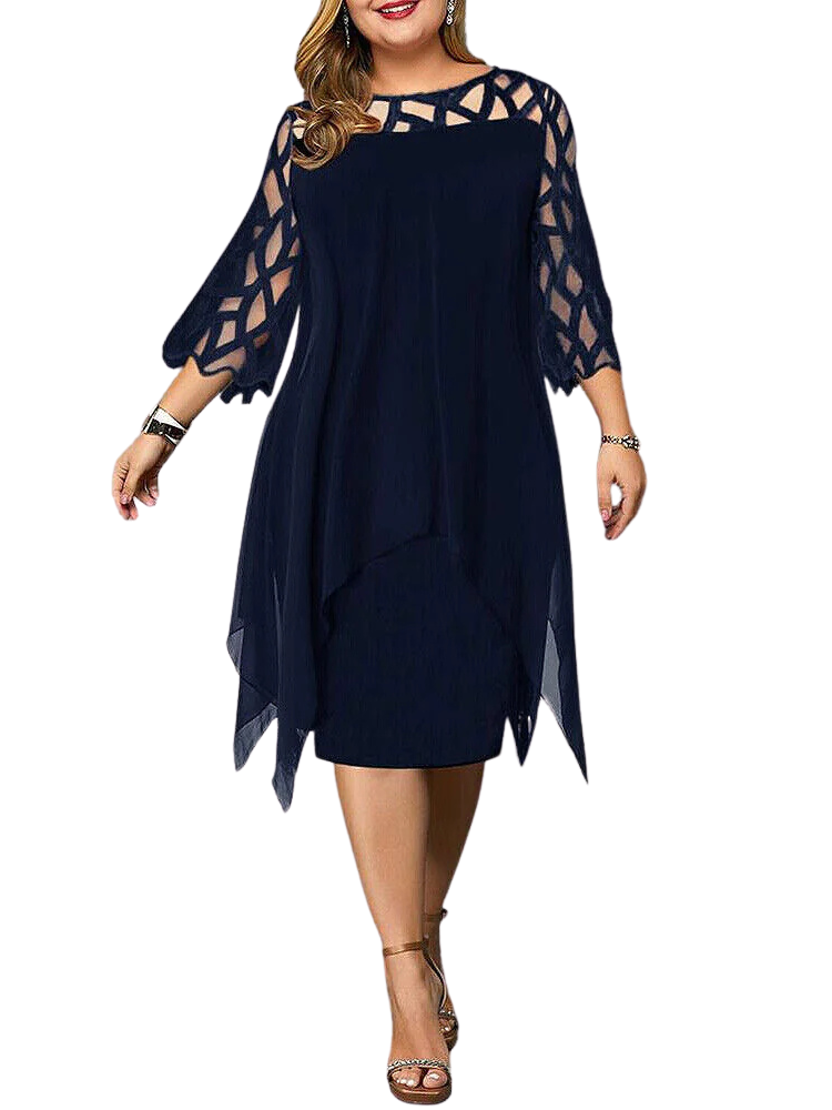 Lorena | Women’s Midi Dress | Elegant Plus Size Flowy Fit