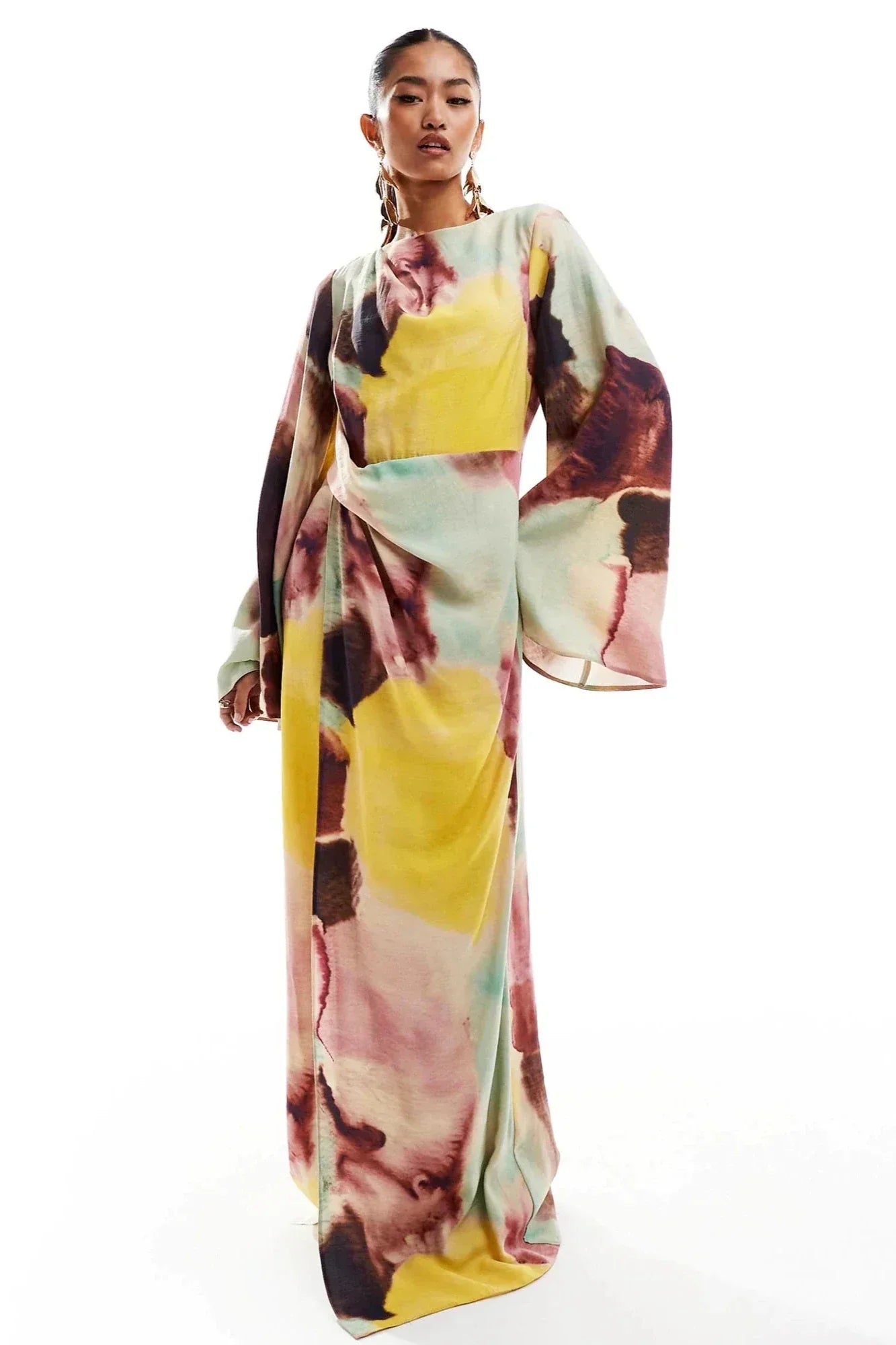 Abstract Print Kimono Dress | Artistic | Elegant and Flowing