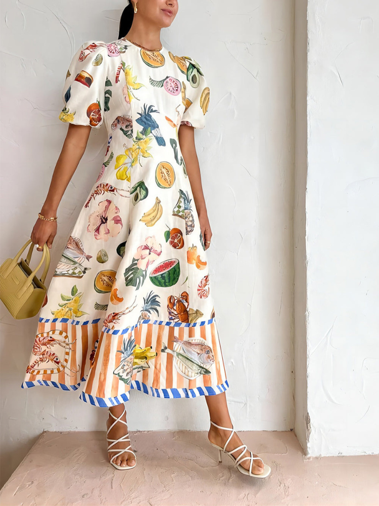 Callie | Women’s Graffiti Maxi Dress | Slim Fit