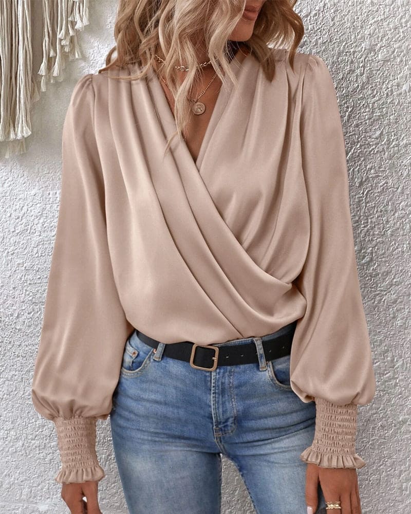 Isadora – Womens Long Sleeve Wrap Blouse