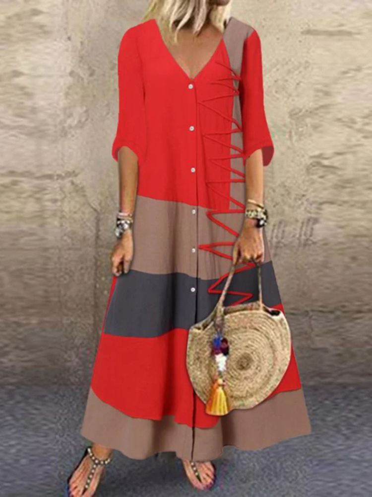 Viola | Women’s Dress | Modest Striped Summer Midi