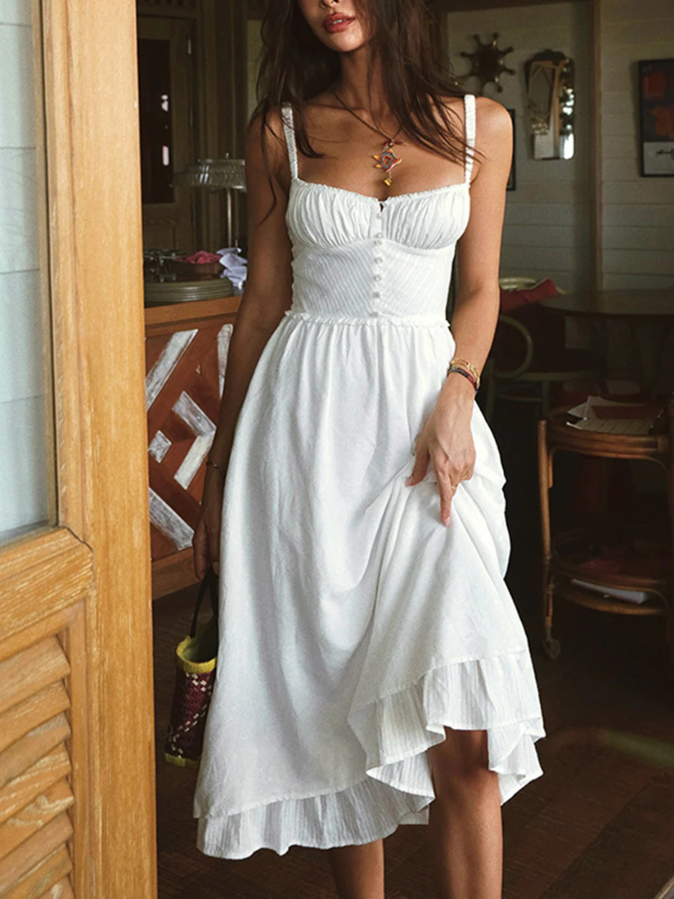 Alaira | Women’s Midi Dress | Plain Cami Hem Detail