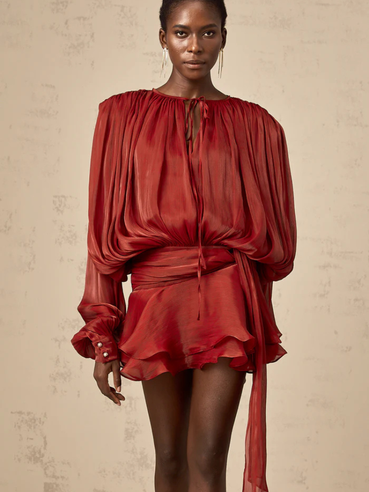 Faylin | Women’s Mini Dress | Pleated & Ruffled