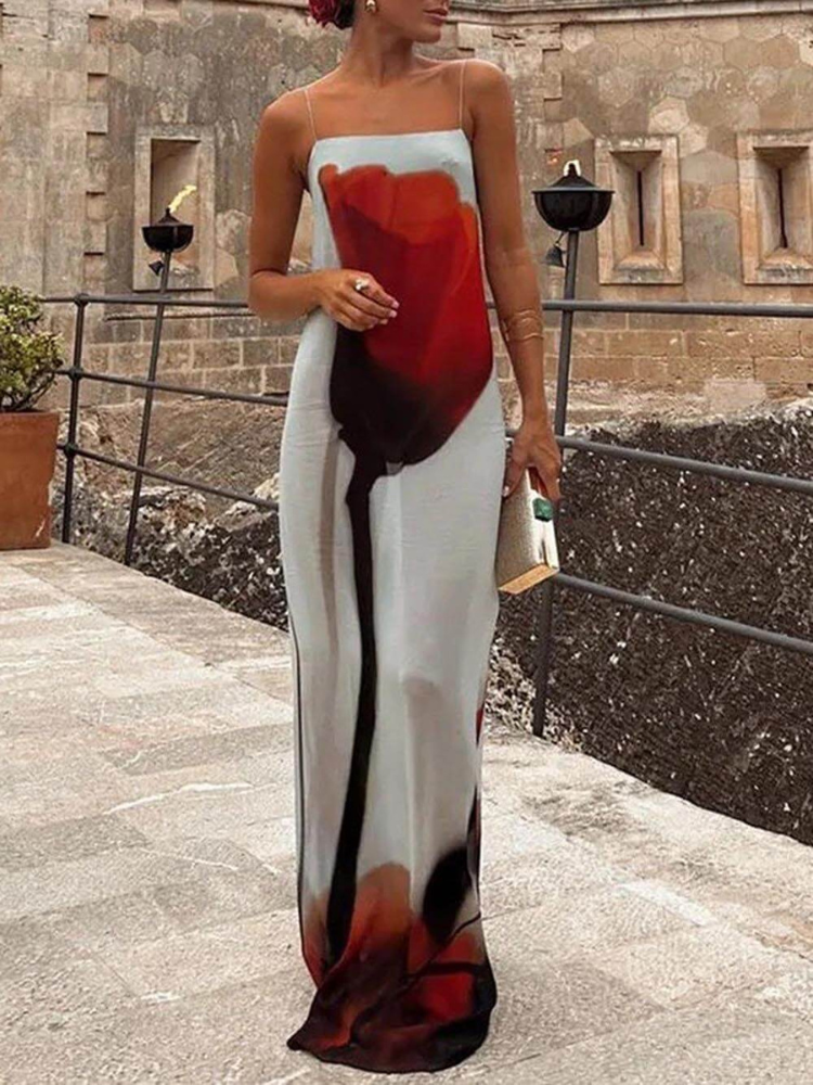 Alice | Women’s Maxi Dress | Abstract Tulip Print
