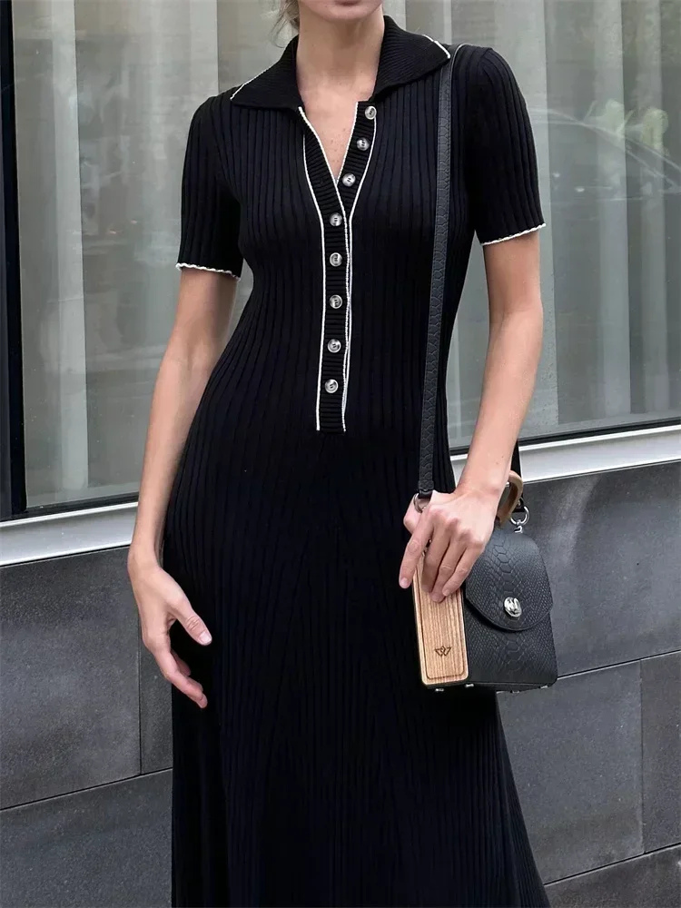 Tossy | Women’s Maxi Dress | Knit Patchwork