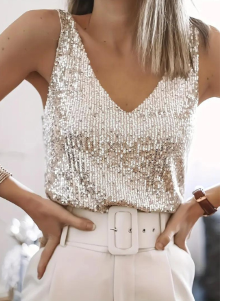 Alanna | Women's Sequin Top | Tank