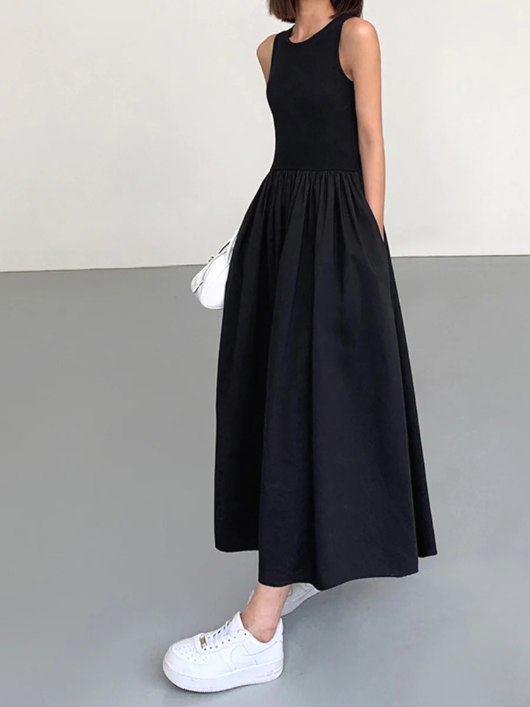 Alina | Women’s Long Dress | Crew Neck Minimal