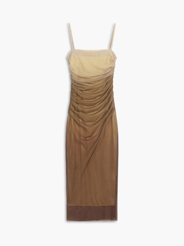 Lyanna | Women’s Long Dress | Ombre Mesh Zippered Fitted
