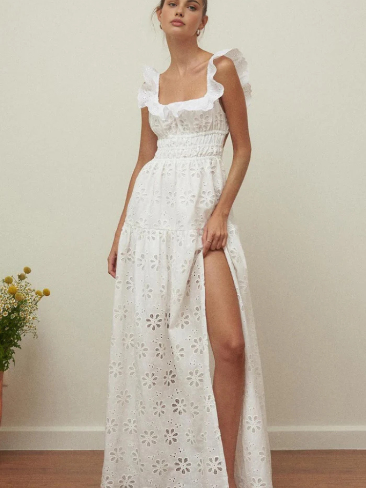 Charline | Women’s Maxi Dress | Backless Slit