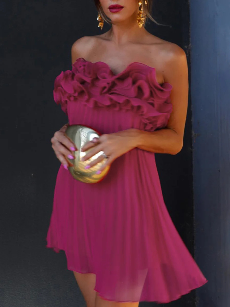 Selina | Women’s Short Dress | Pleated Tube Silhouette