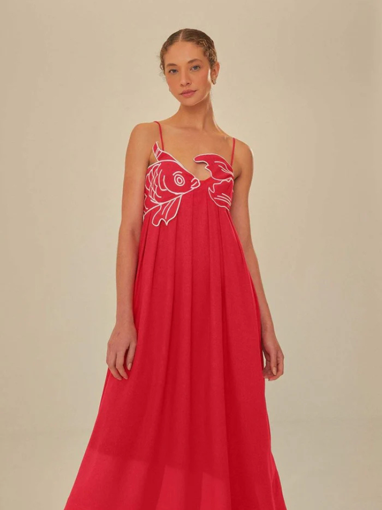 Marin | Women’s Embroidered Maxi Dress | Slip & Whimsical