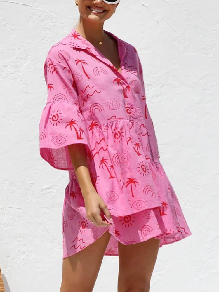 Leilani | Women’s Floral Shirt Dress | Irregular Hem
