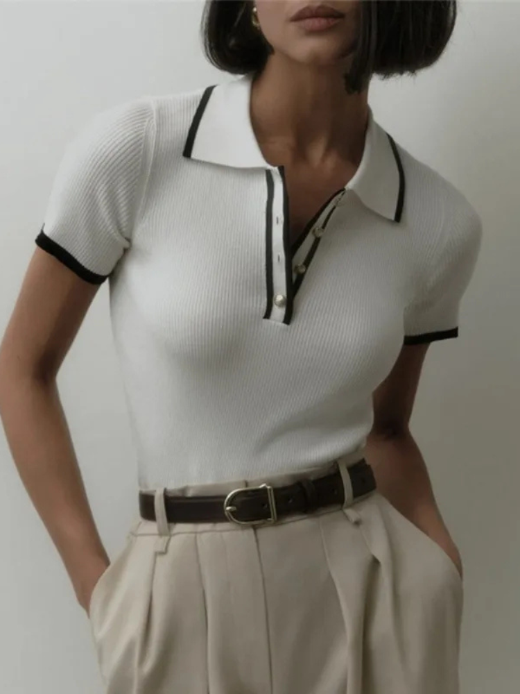 Maelis | Women’s Sweater Top | Patchwork Knit