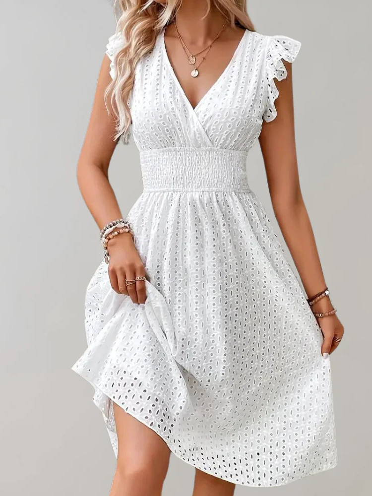 Noki | Women’s Dress | Sleeveless Ruffled Midi Fit
