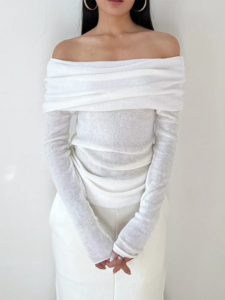 Solenne | Women’s Shirt | Off-Shoulder Relaxed Chic