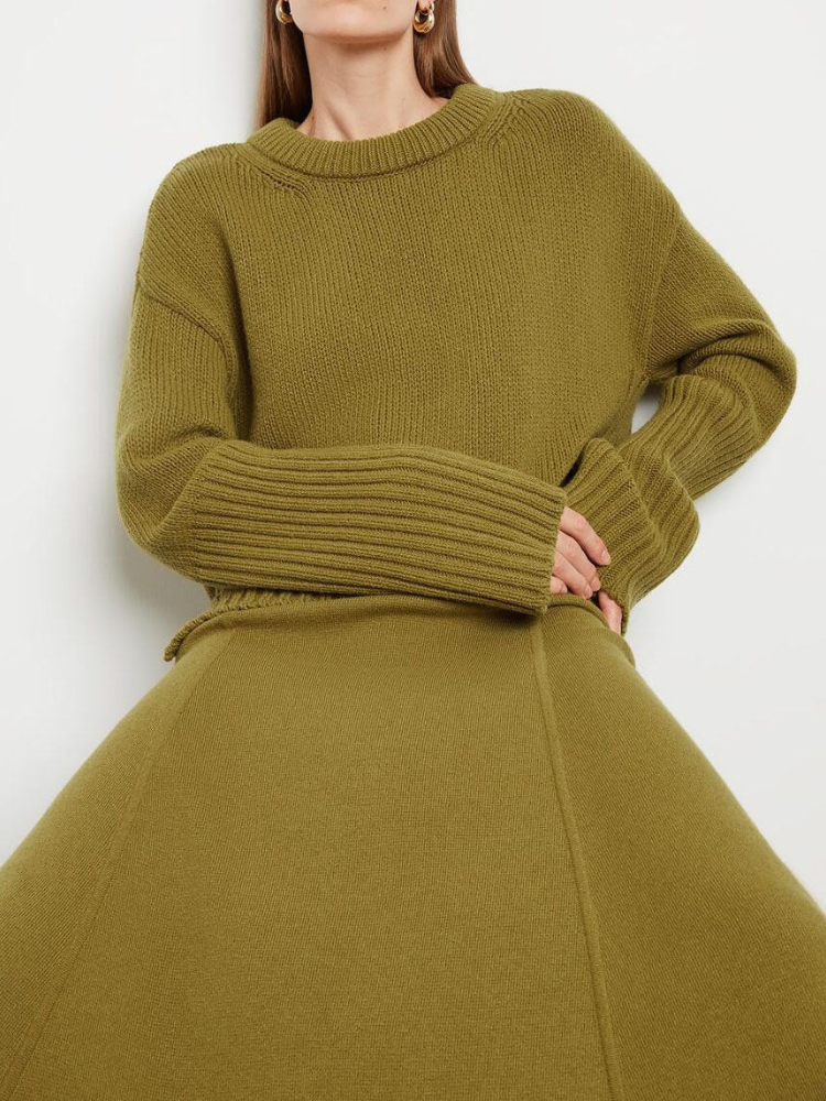 Noelle | Women’s Ribbed Knit Sweater Set | Maxi Skirt