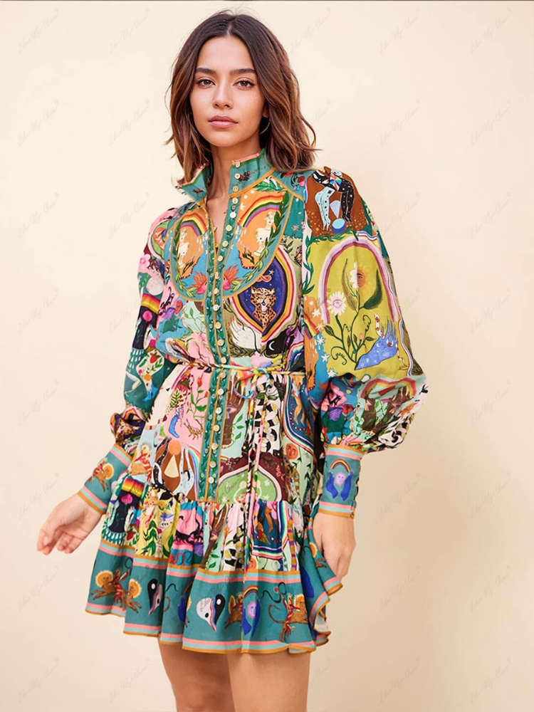 Nova | Women’s Mini Dress | Graffiti Print and Bold Silhouette