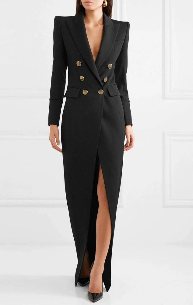 Sloane | Women’s Maxi Dress | Tuxedo Blazer
