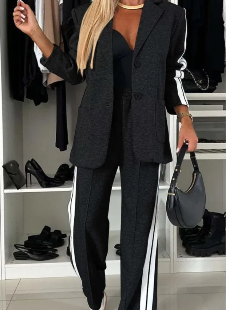 Alessia | Women’s Suit Set | Stitch Detail Blazer & Pants