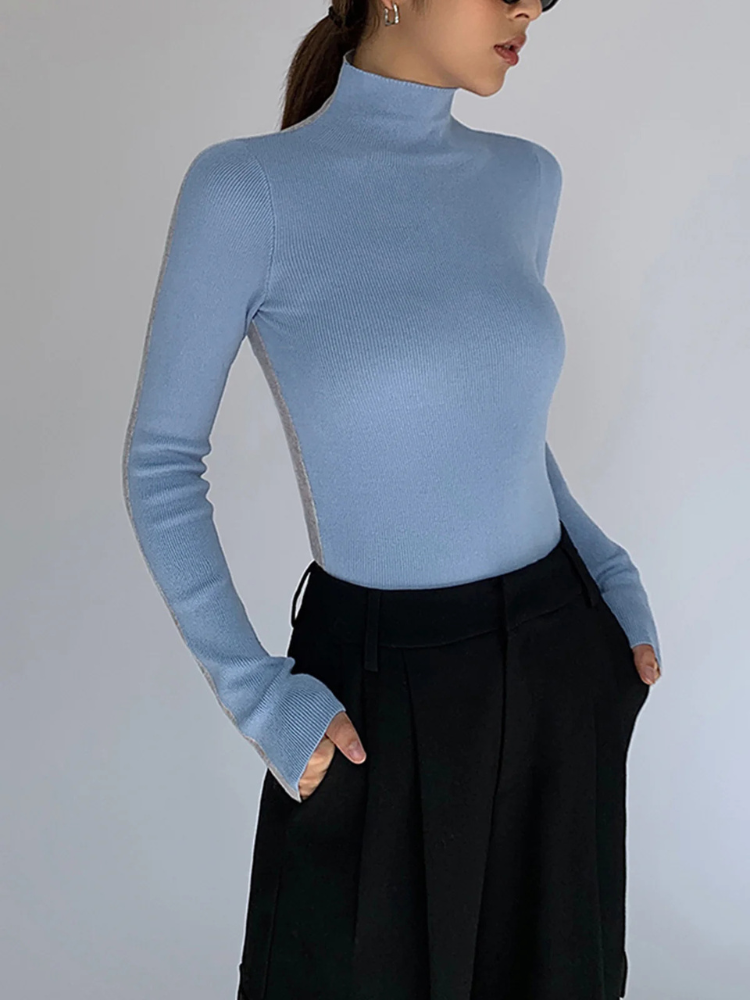 Arden | Women’s Knit Top | Two-Tone Double Sided Long Sleeve