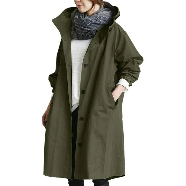 Women's raincoat | Long with hood