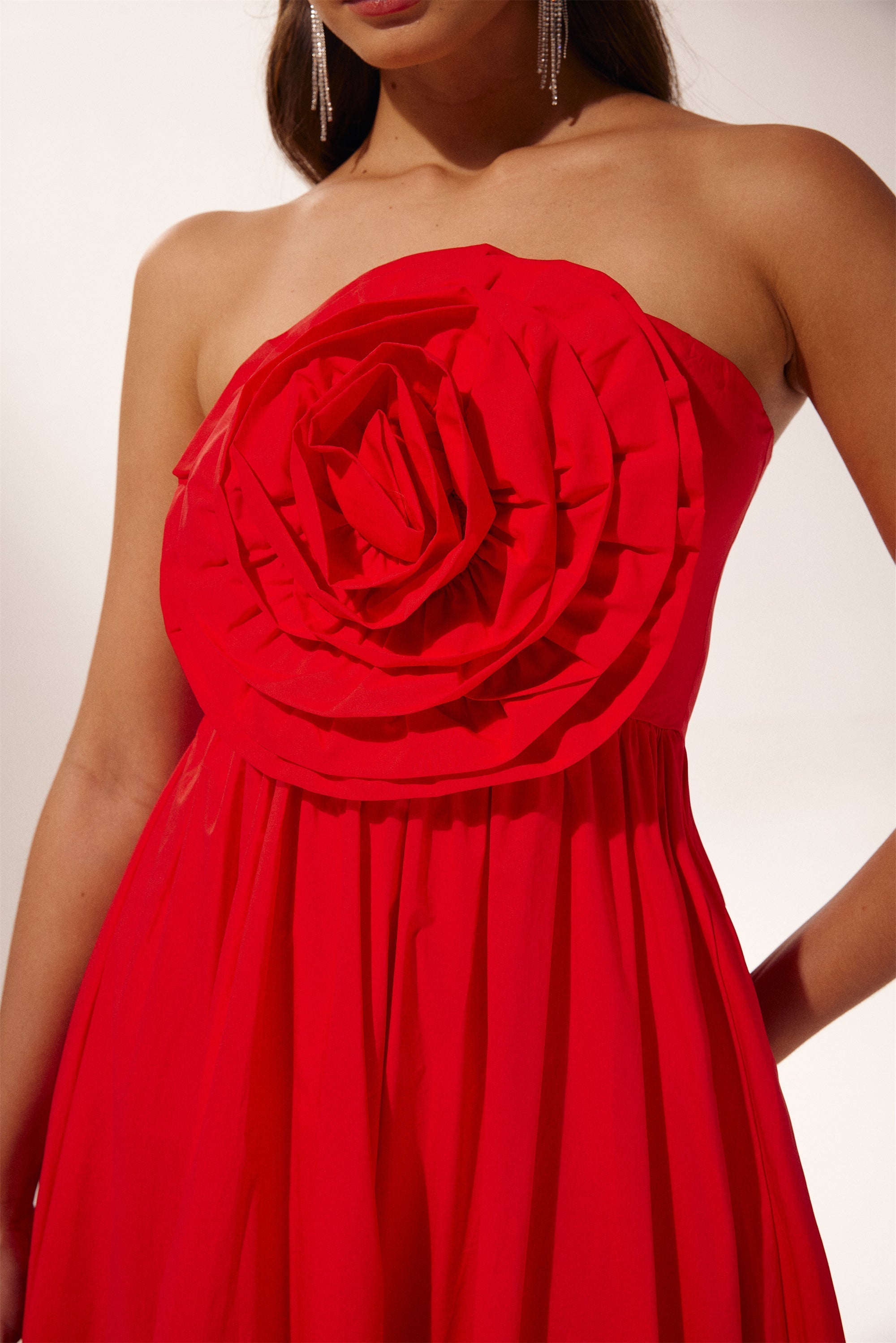 Strapless Rose Maxi Dress | Elegant & Romantic | Perfect for Special Occasions