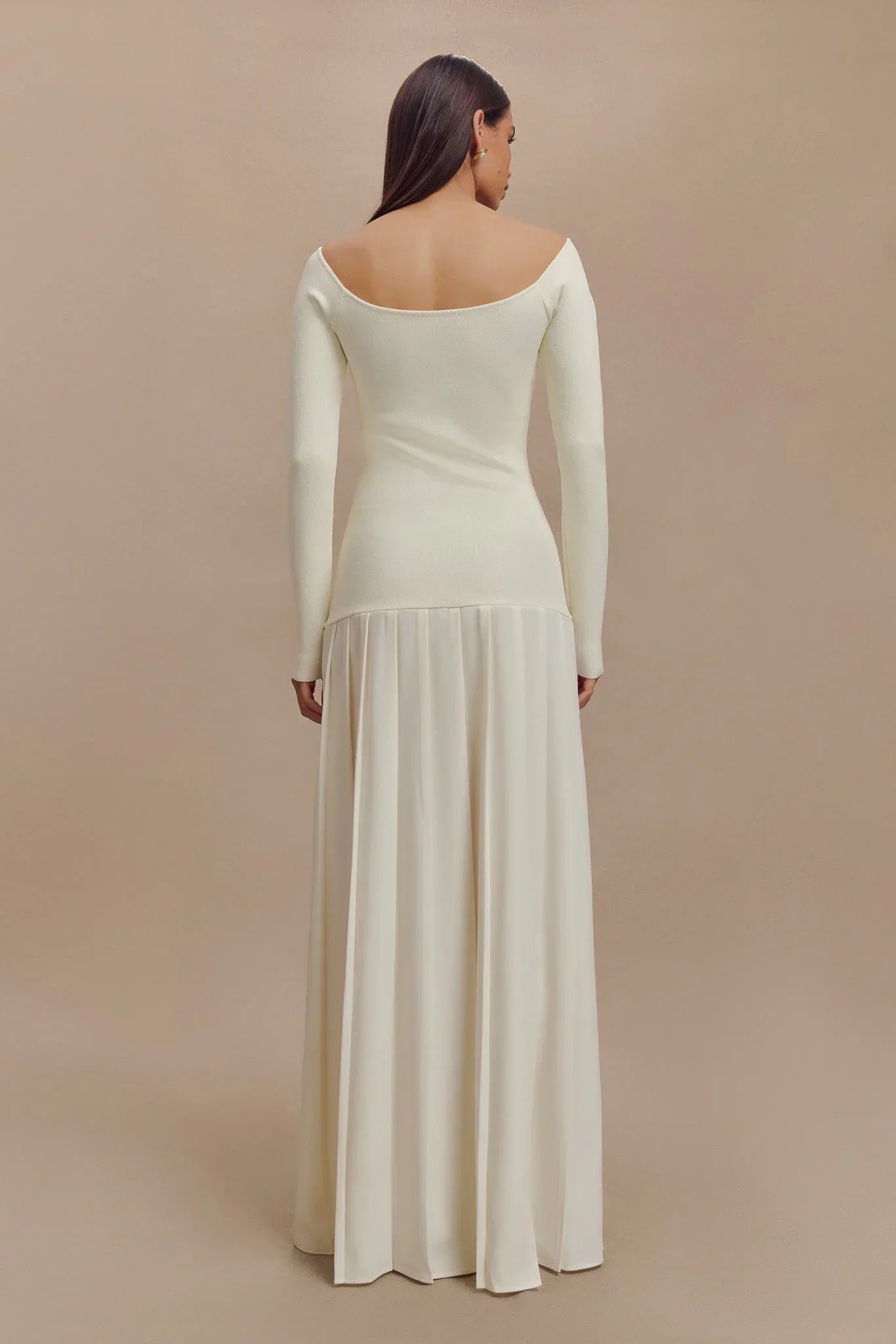 Off-Shoulder Maxi Dress | Ivory | Elegant & Flowing