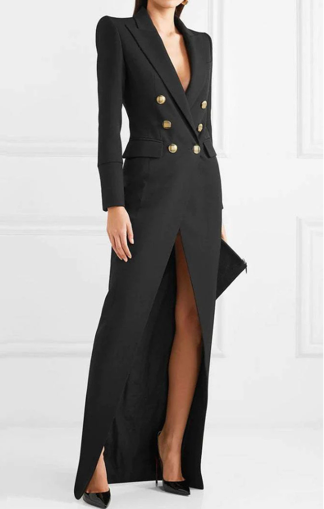 Sloane | Women’s Maxi Dress | Tuxedo Blazer