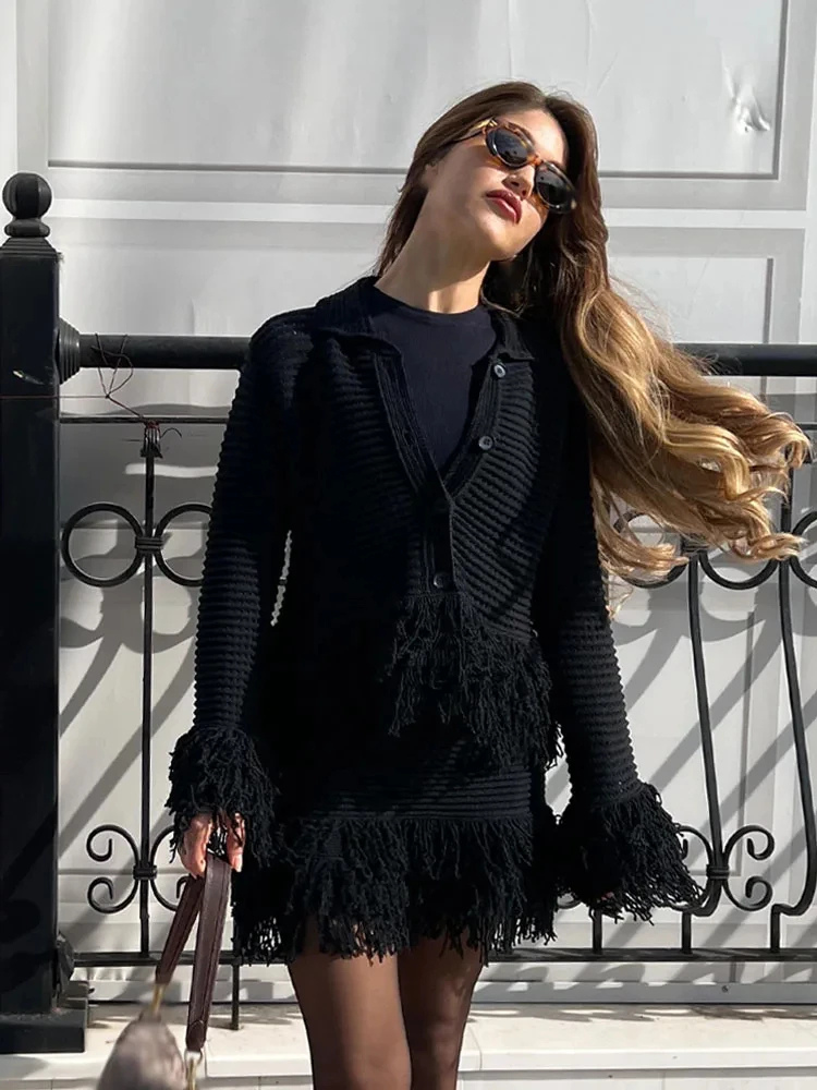 Elvyna | Women’s Skirt Set | Retro Lapel