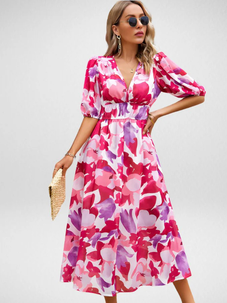 Selene | Women’s Midi Dress | V-Neck