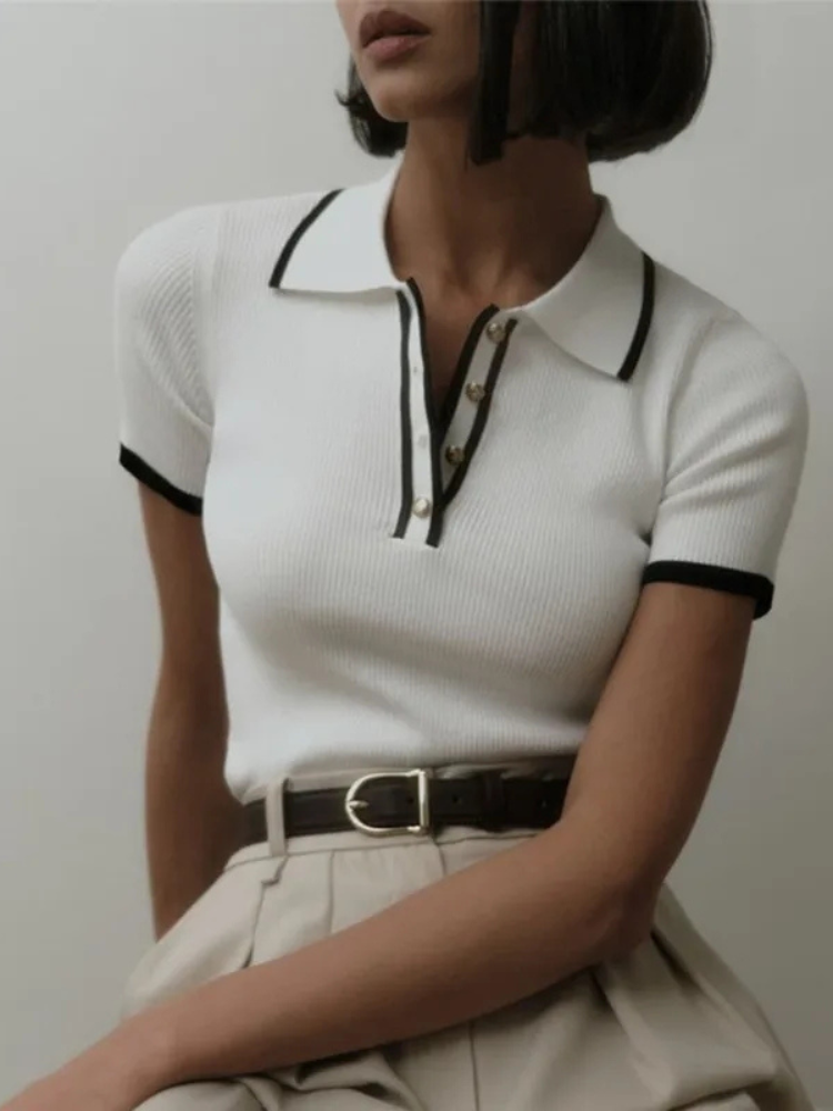 Maelis | Women’s Sweater Top | Patchwork Knit