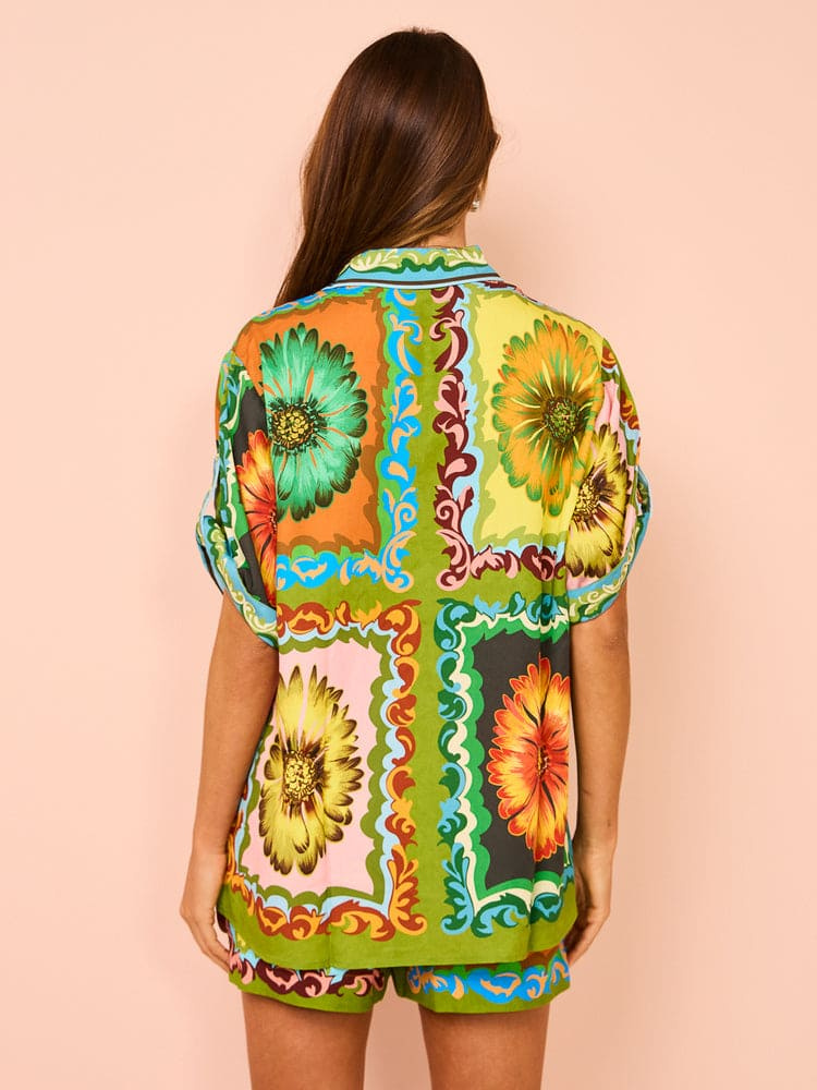 Amira | Women’s Satin Shorts | Printed & Elastic Waist