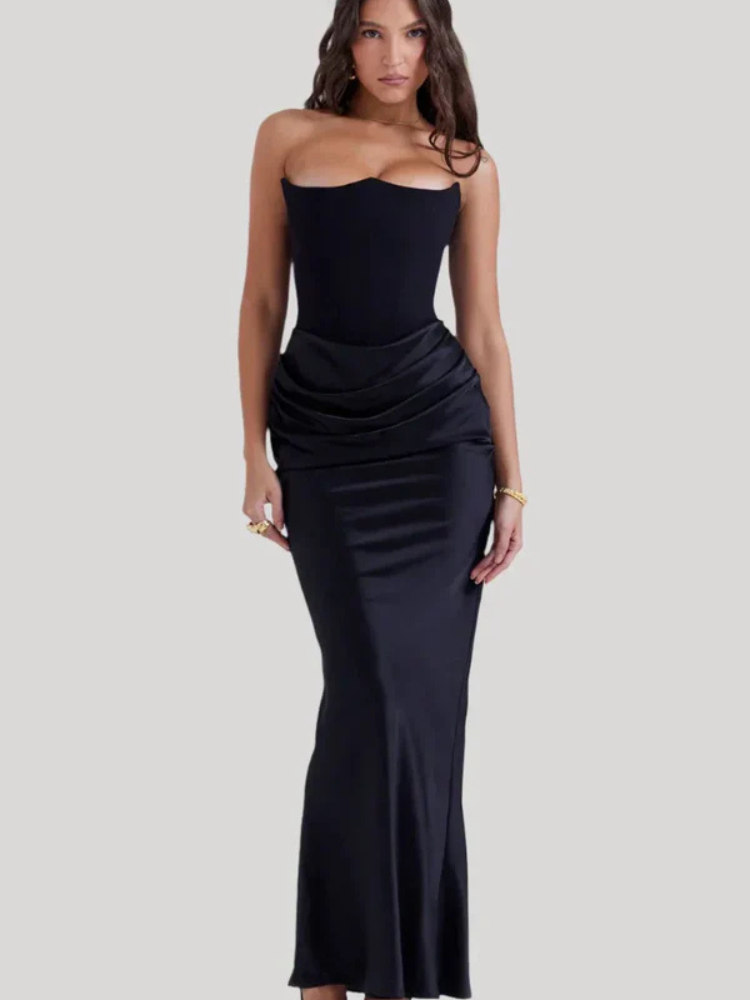 Catherine | Women’s Strapless Maxi Dress | Graceful & Refined