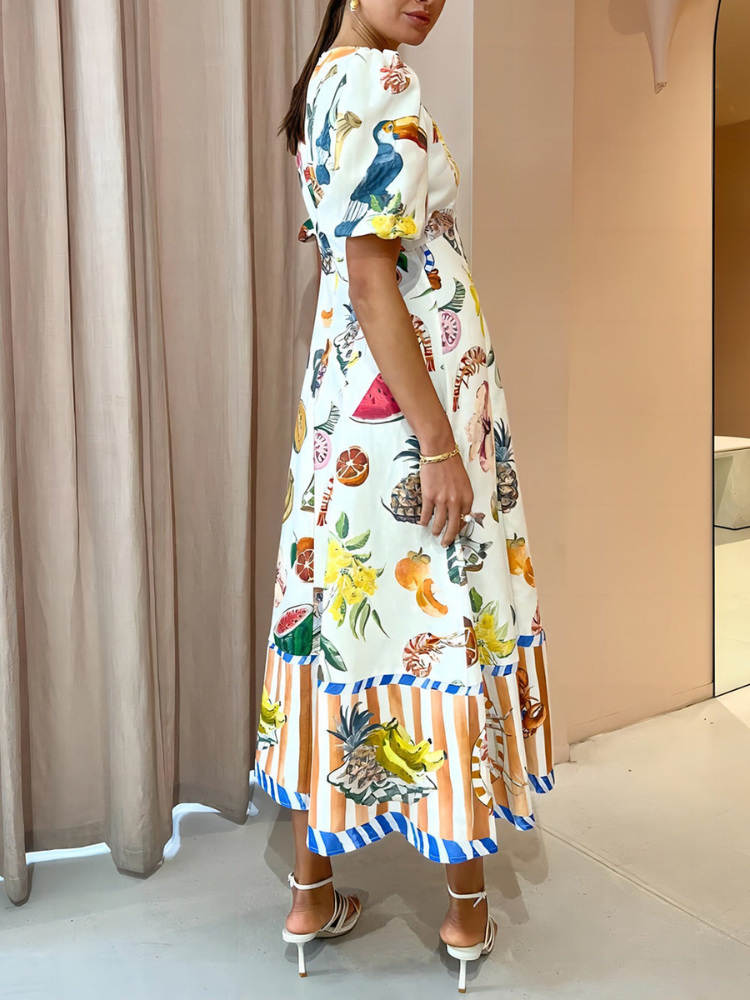 Callie | Women’s Graffiti Maxi Dress | Slim Fit
