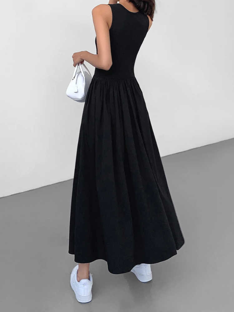 Alina | Women’s Long Dress | Crew Neck Minimal