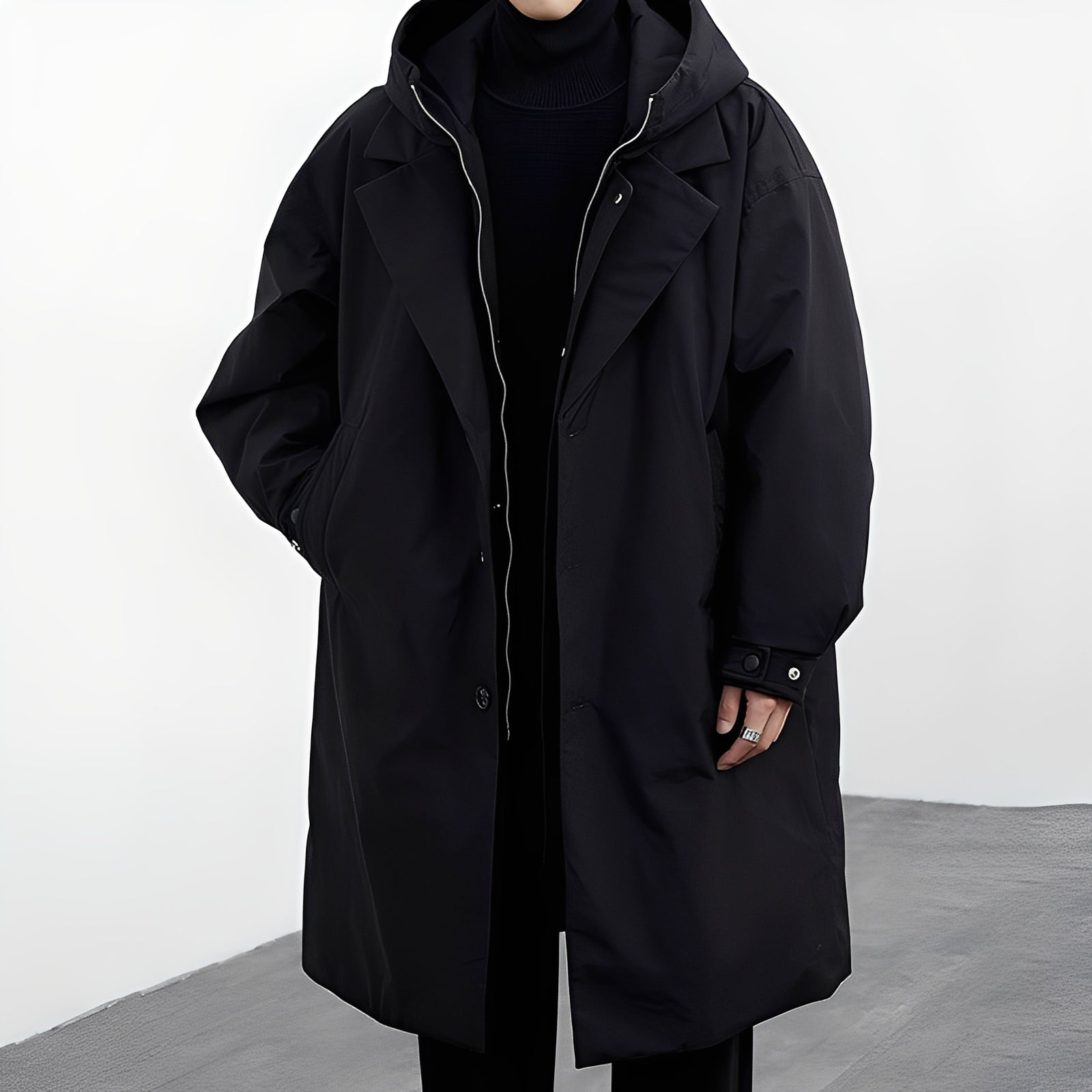 Jorven – Men’s Long Hooded Trench Coat