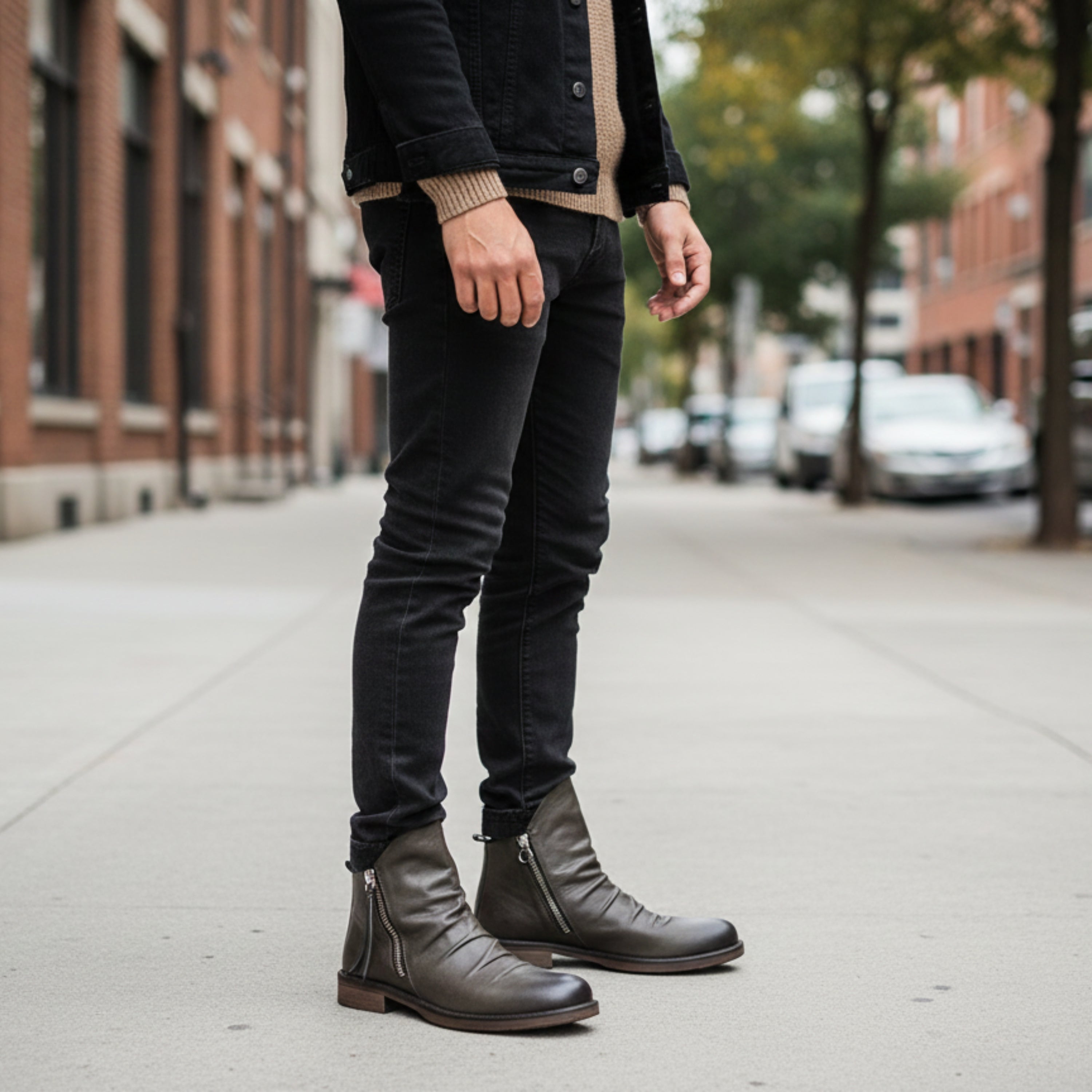 Stivaletti da uomo con cerniera laterale alla caviglia | Tacco basso