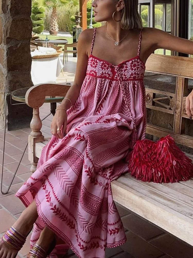 Alina | Women’s Boho Maxi Dress | Crochet Patchwork