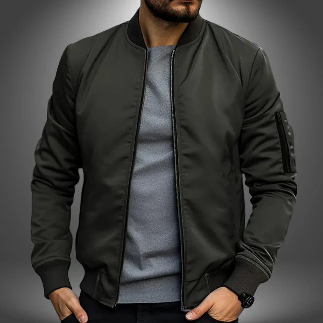 Men’s Zip-Up Bomber Jacket – Casual Outerwear