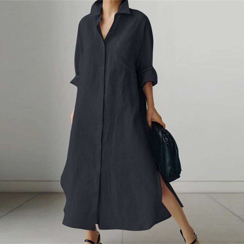 Anya | Women's Lightweight Shirt Dress | Maxi
