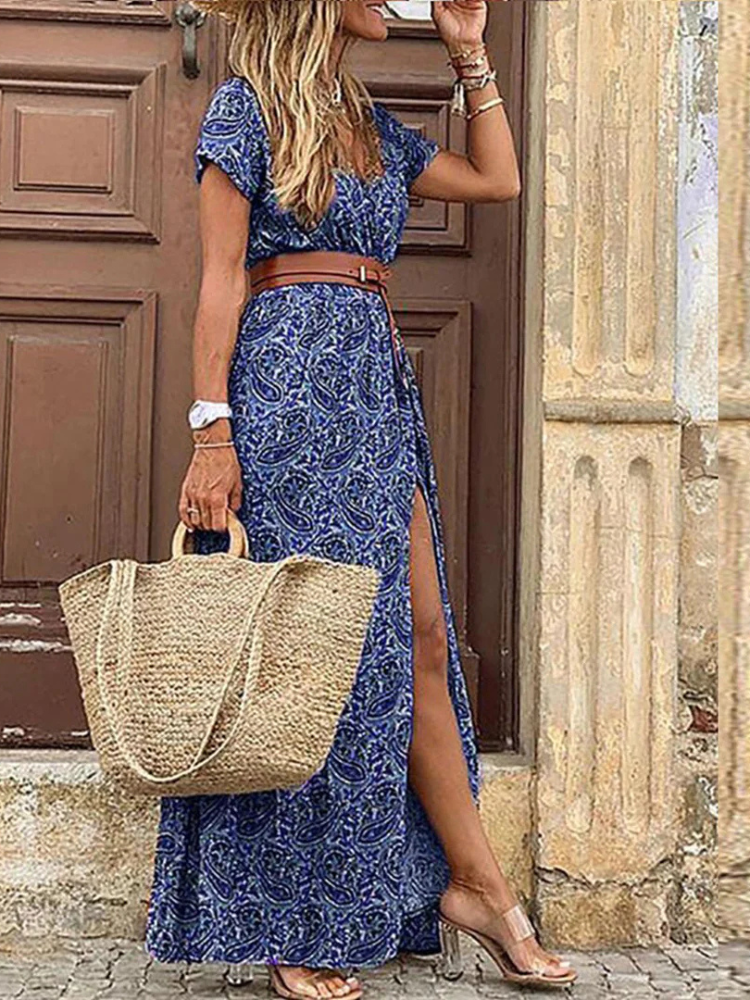 Noa | Women’s Dress | V-Neck Stretch Maxi Fit