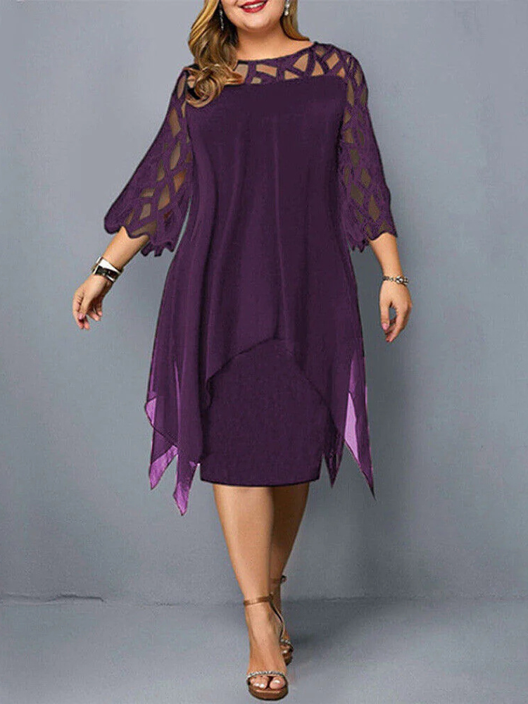 Lorena | Women’s Midi Dress | Elegant Plus Size Flowy Fit