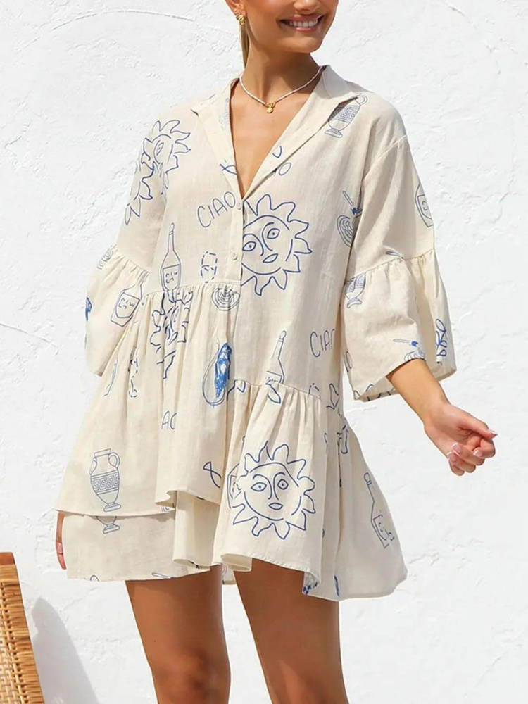 Leilani | Women’s Floral Shirt Dress | Irregular Hem