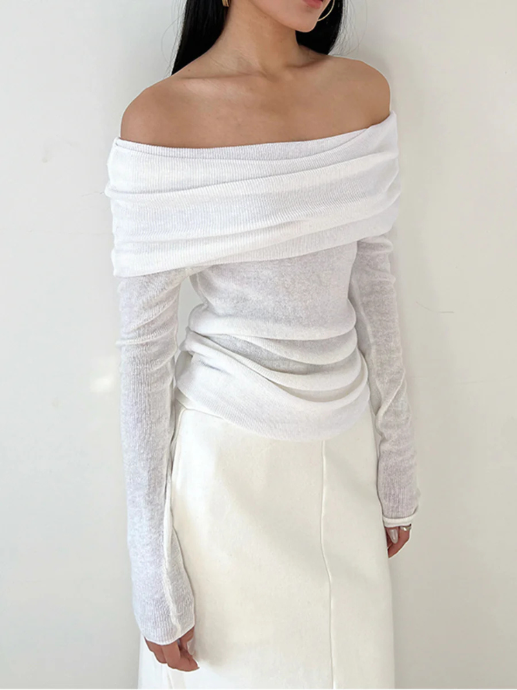 Solenne | Women’s Shirt | Off-Shoulder Relaxed Chic