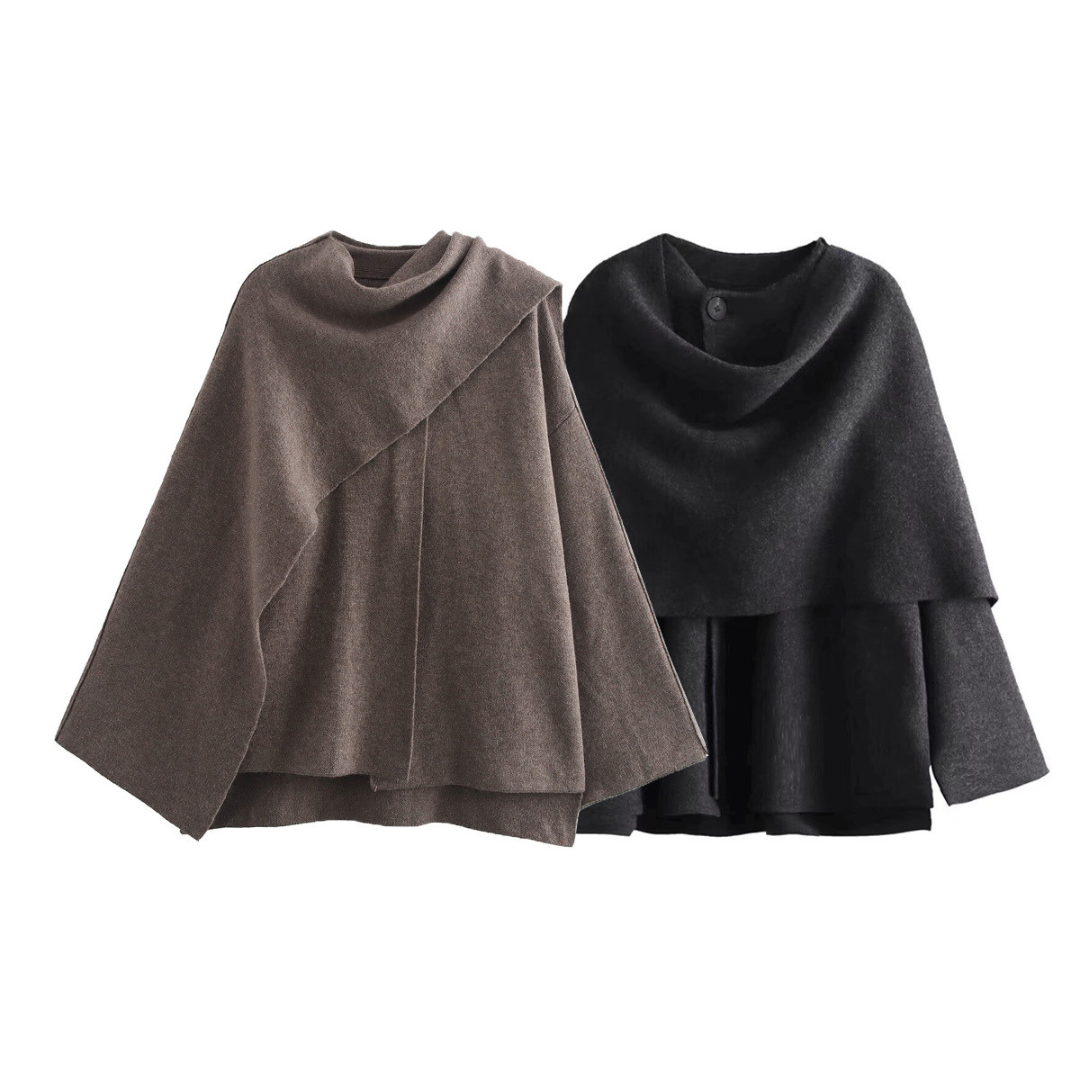 Emmeline – Women’s Asymmetrical Wool Poncho