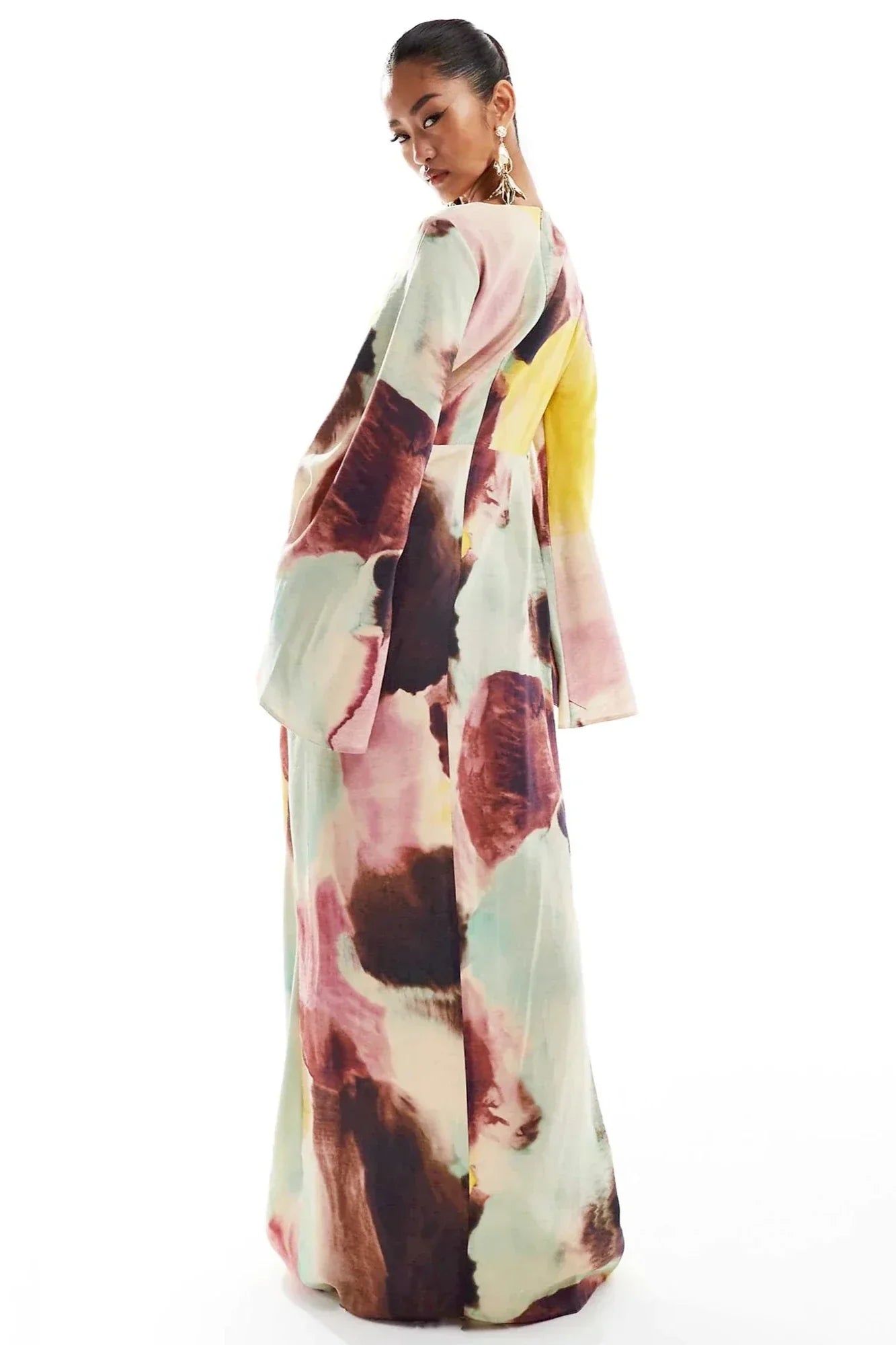 Abstract Print Kimono Dress | Artistic | Elegant and Flowing