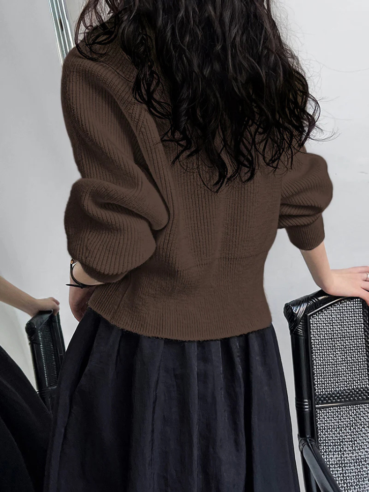 Melina | Women’s Sweater | V-Neck Button Soft Knit