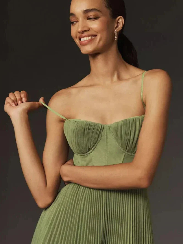 Women’s Pleated Midi Dress | Elegant & Romantic | Summer Vibe