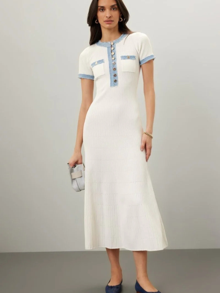 June | Women’s Shirt Dress | Knit Midi Round Neck