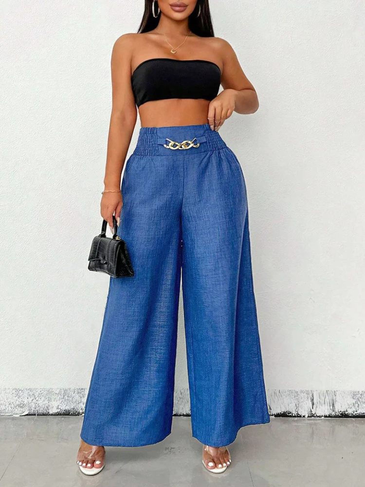 Elira | Women’s Pants | Smocked Waist Wide Leg Flow